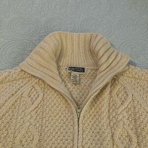 Vintage Route 66 full zip wool blend fisherman sweater. Size XL.